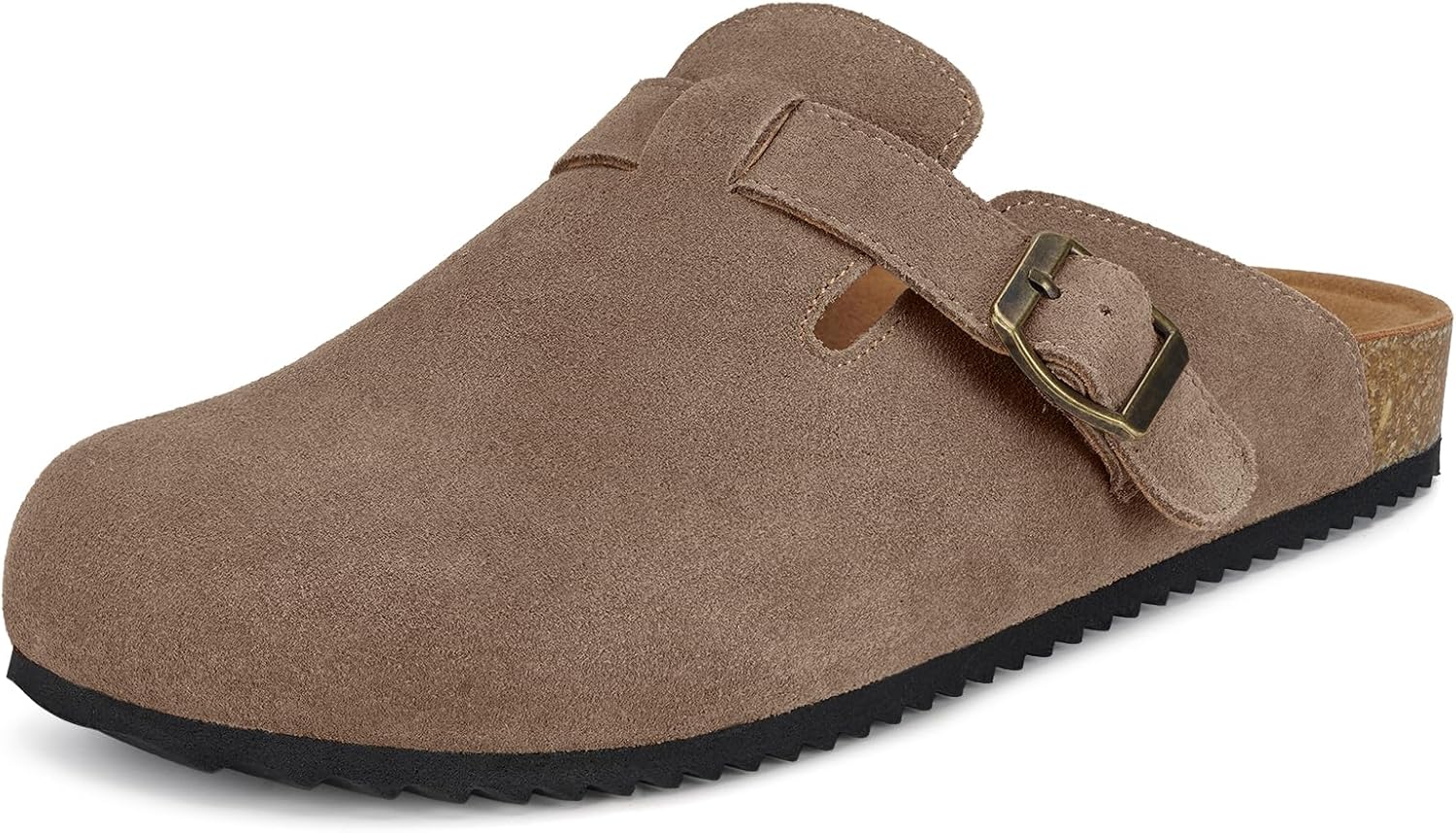 Intini Womens Suede Clogs with Arch Support for All-Day Comfort