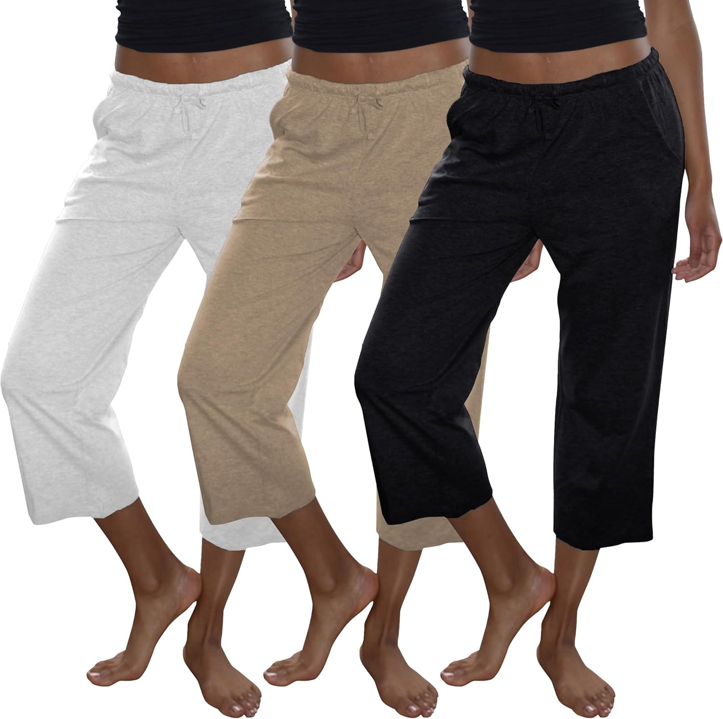 Comfortable Cotton Lounge Pants for Yoga and Sleep - Capri Style