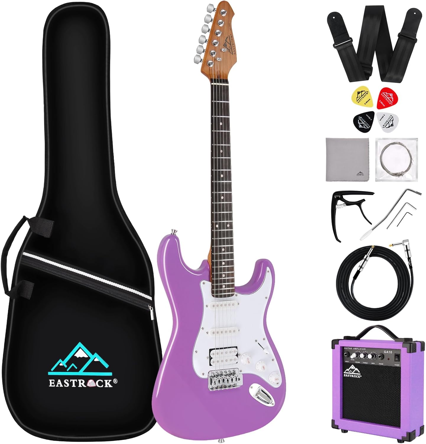 EASTROCK 39in Full Size Electric Guitar Kit for Beginners