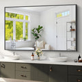 Koonmi Black Framed Bathroom Mirror 36x60 in - Shatterproof HD