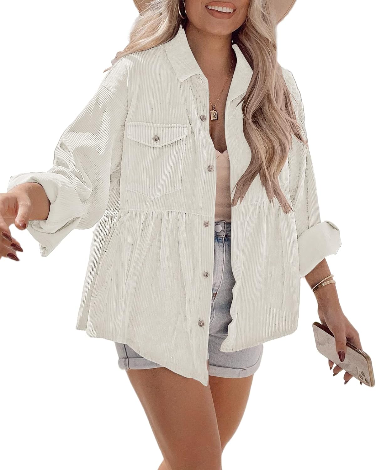 Tutorutor Womens Corduroy Shirts for Casual Everyday Style
