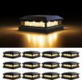 Solar Post Cap Lights Outdoor 12 Pack for 4x4 5x5 Posts - Long Runtime
