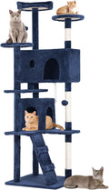 70 in Cat Tree Tower Navy Blue - Multi-Level Activity Center