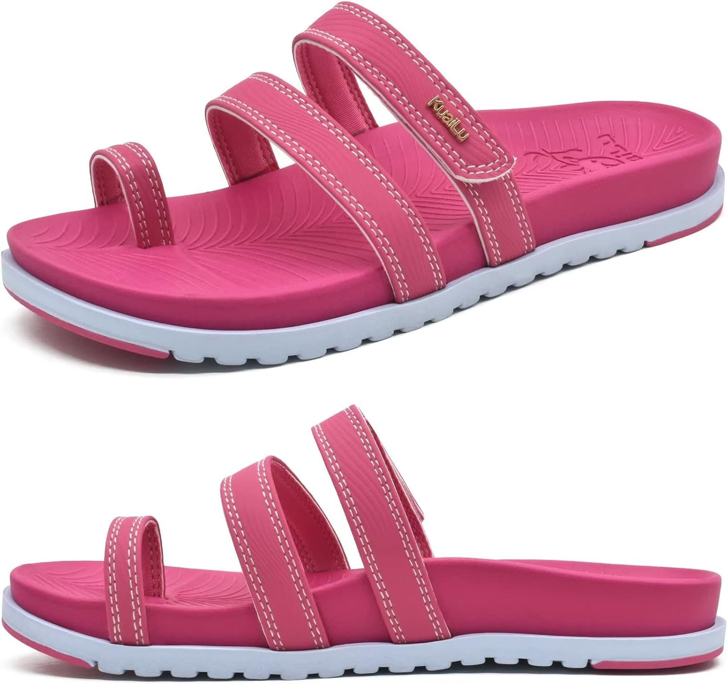 KuaiLu Womens Slides Sandals for Comfort and Arch Support