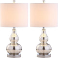 Anya 20.5 in Mini Glass Lamp Set of 2 - Stylish Mercury Silver Accent