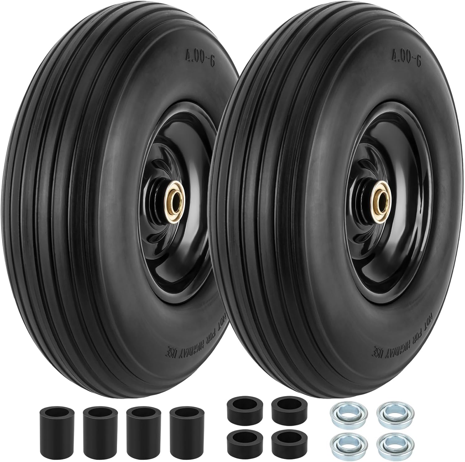 4.00-6 Flat-Free Tire and Wheel for Wheelbarrows and Carts