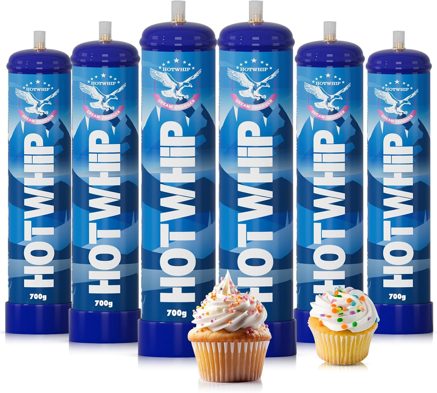 Whipped Cream Chargers 700g Non-Flavour 99.99% Pure N2O