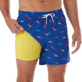 Mens Swim Trunks with 5in Inseam and Compression Liner - Quick Dry