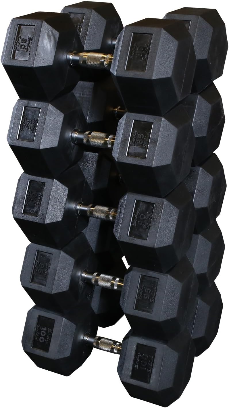 Premium Rubber Hex Dumbbells Set