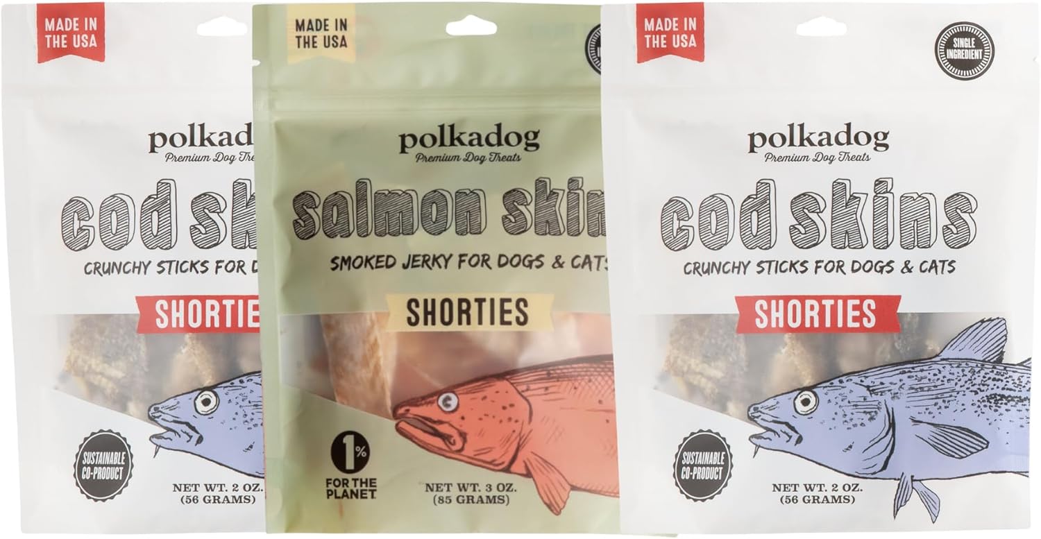Polkadog Fish Skin Shorties Variety Pack for Healthy Dogs