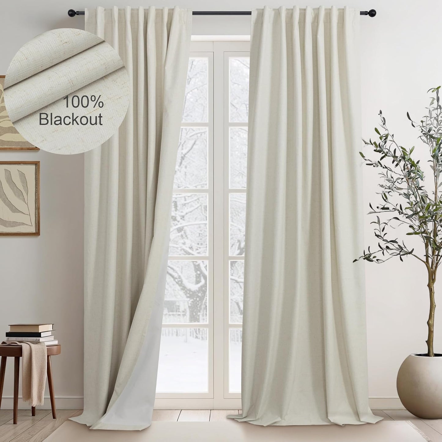 DANCURTON Extra Long Blackout Curtains for Summer Heat 132 in