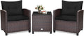 KOTEK 3 Piece Patio Furniture Set - Comfortable PE Rattan Bistro Set