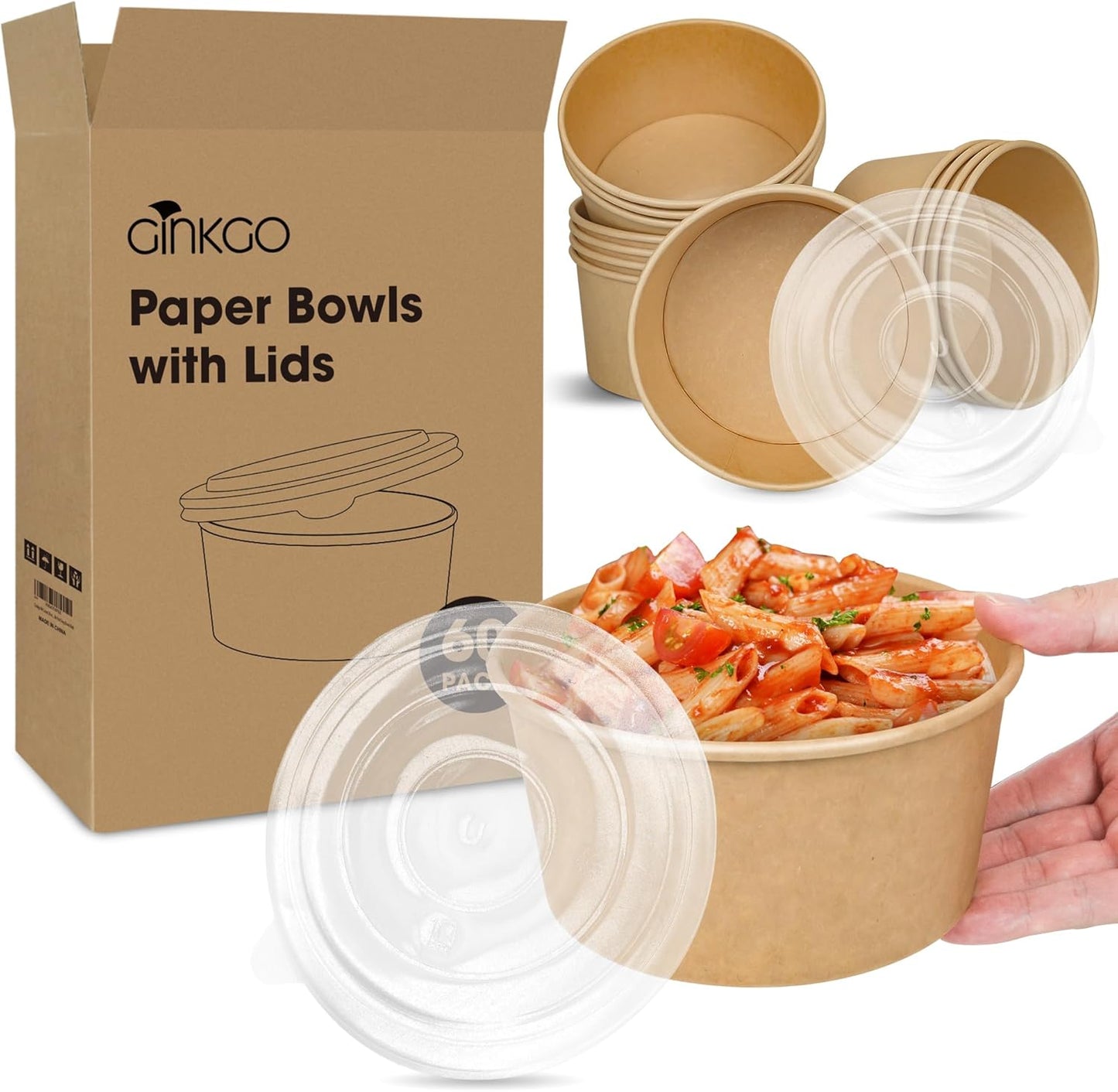 Ginkgo 30 oz Disposable Meal Prep Containers for Food Storage