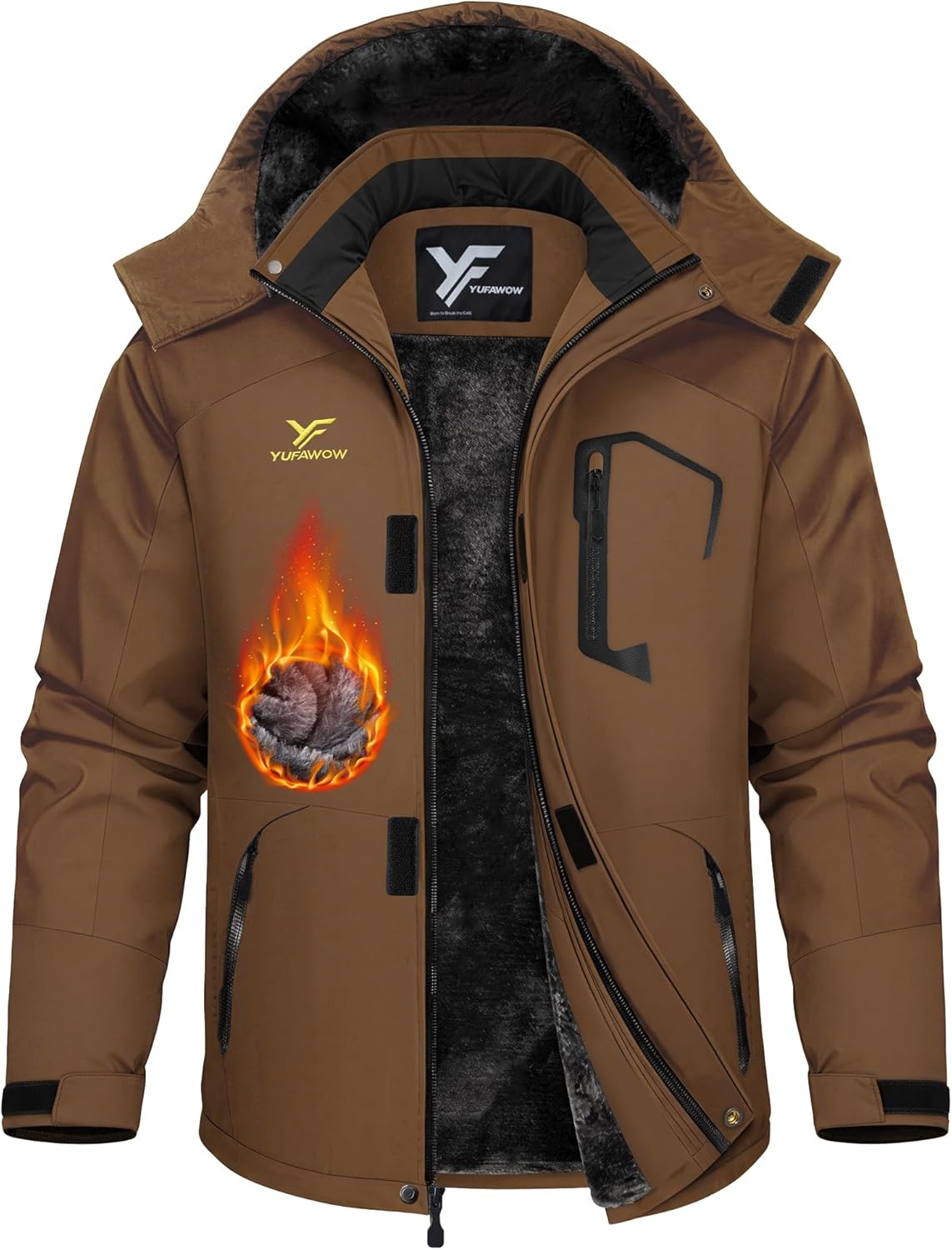 Men Winter Jacket Work Coat Waterproof Windbreaker Heavy Softshell