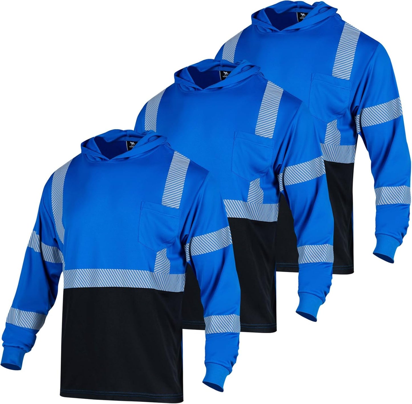 VENDACE 3pcs Safety Reflective Long Sleeve Hi Vis Work T Shirts
