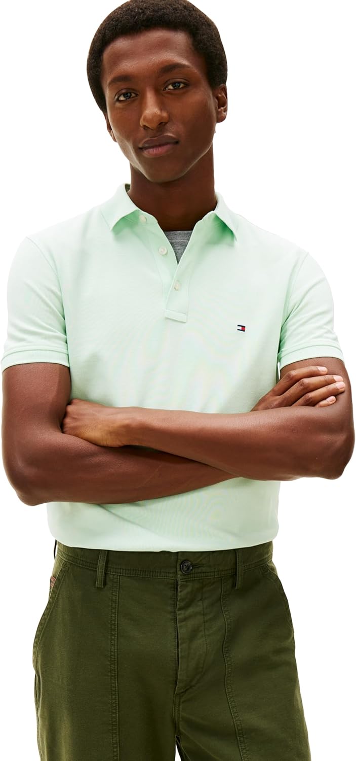 Tommy Hilfiger Mens Slim Fit Polo Shirts with Organic Cotton