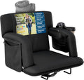 Wide Reclining Stadium Seat with Armrests and Large Pockets - Bench