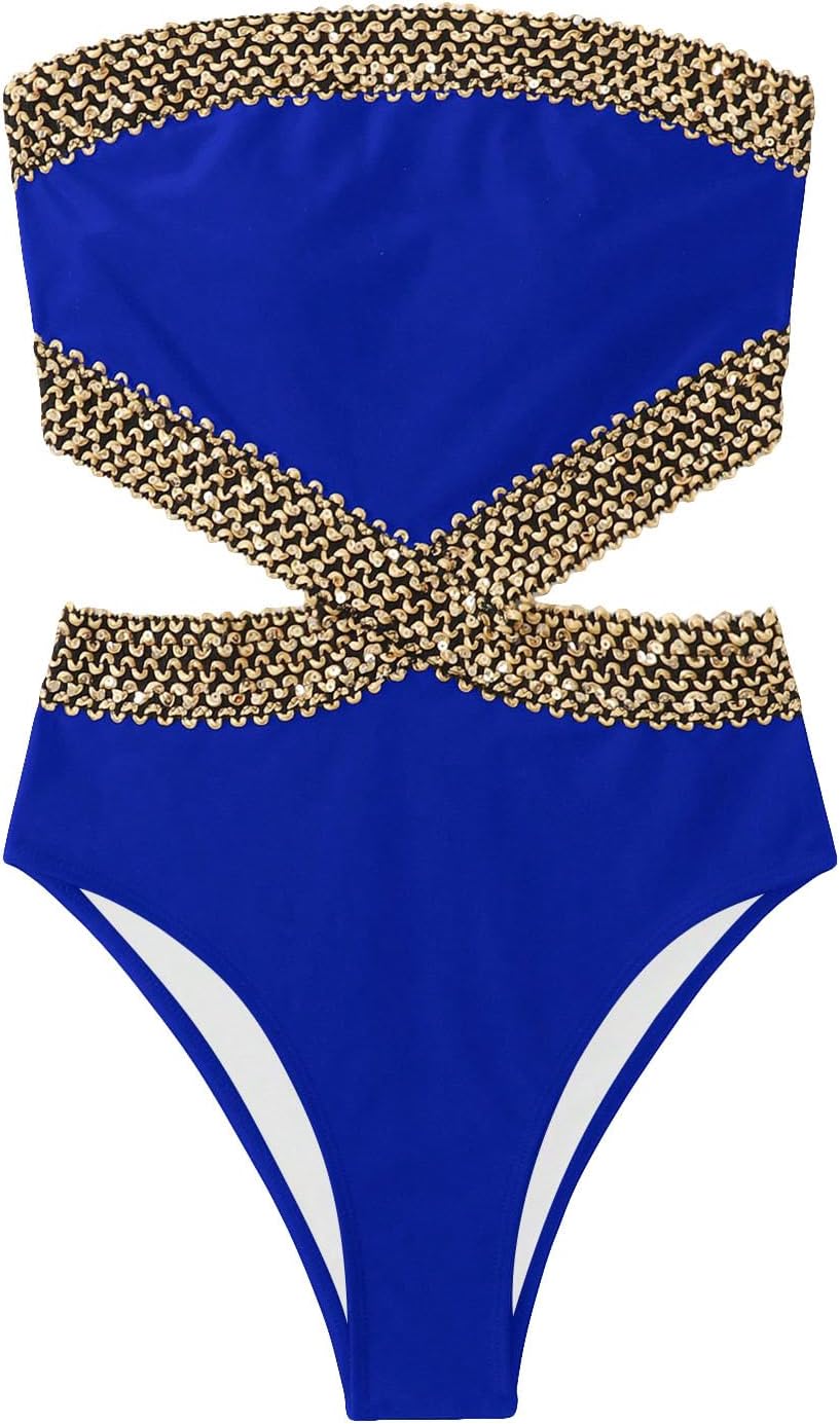 Milumia Women's Stitch Detail Strapless One Piece Swimsuit Review