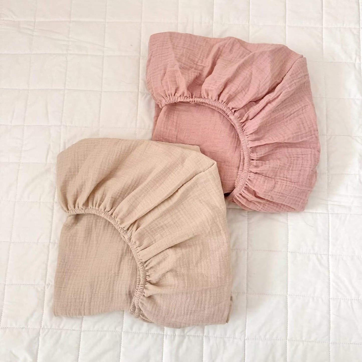 Muslin Fitted Crib Sheets 2 Pack for Standard Crib Mattress
