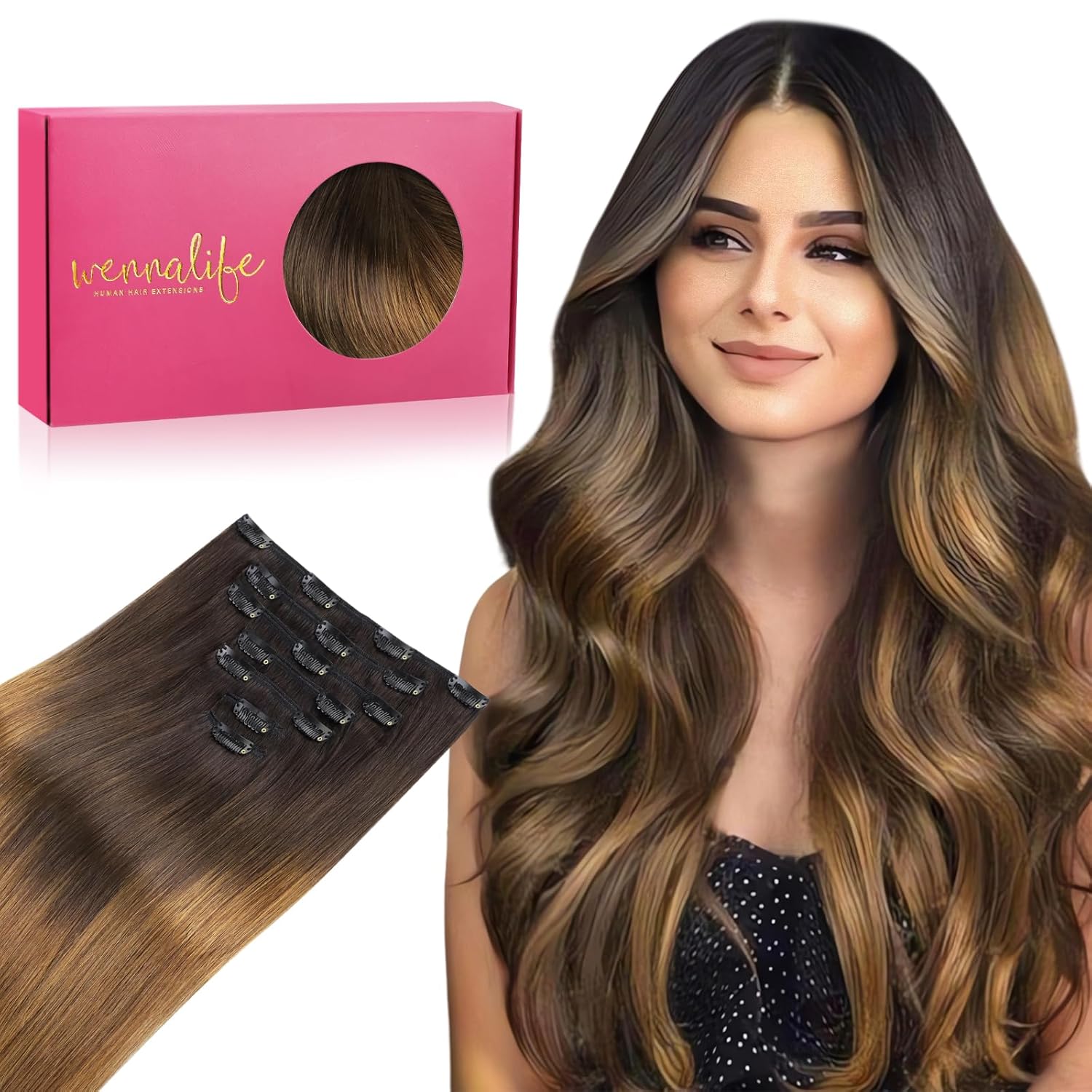 WENNALIFE Clip in Hair Extensions for Stunning Volume & Length