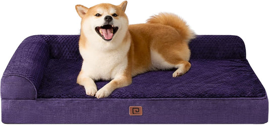 EHEYCIGA Memory Foam Dog Bed for Large Dogs - Waterproof & Cozy