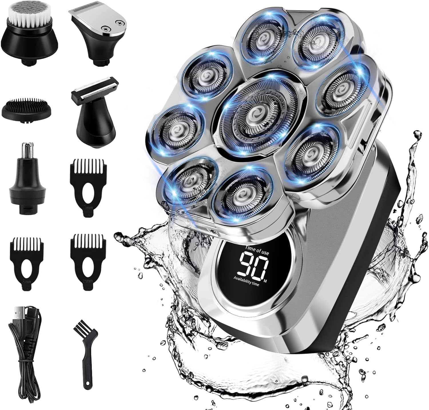 9D Head Shavers for Bald Men: Upgraded 6 in 1 Grooming Kit