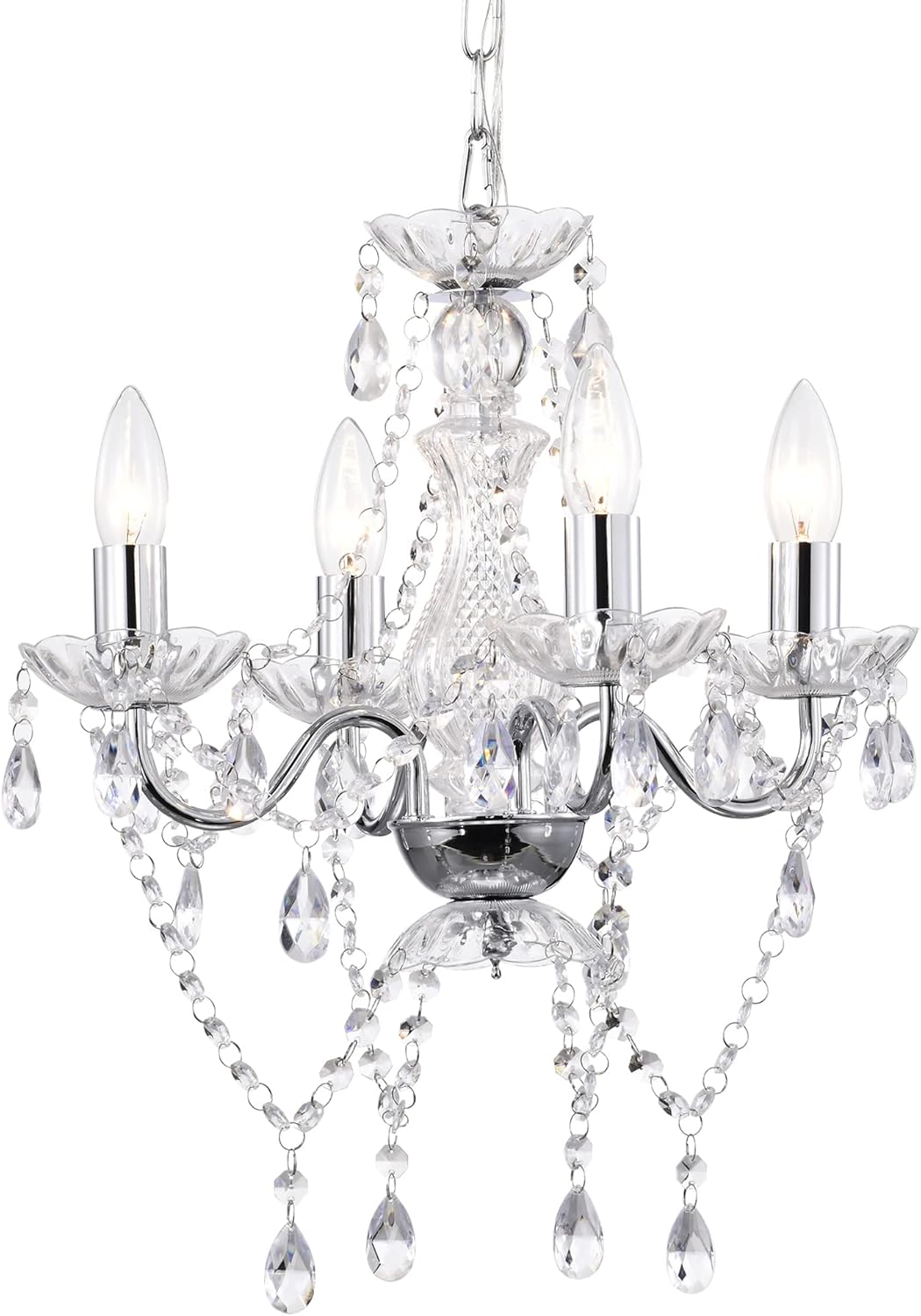 LaLuLa Chrome Chandelier: Modern Mini Acrylic Crystal Lighting