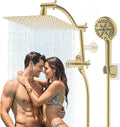 Hibbent All Metal 10x9in High Pressure Rain Shower Head Combo