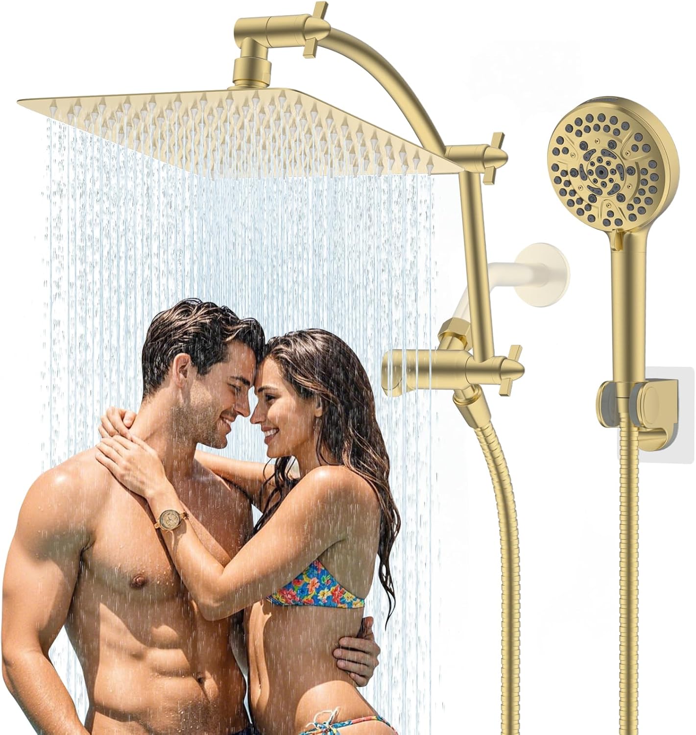 Hibbent 10ft' High Pressure Rain Shower Head with Handheld Combo