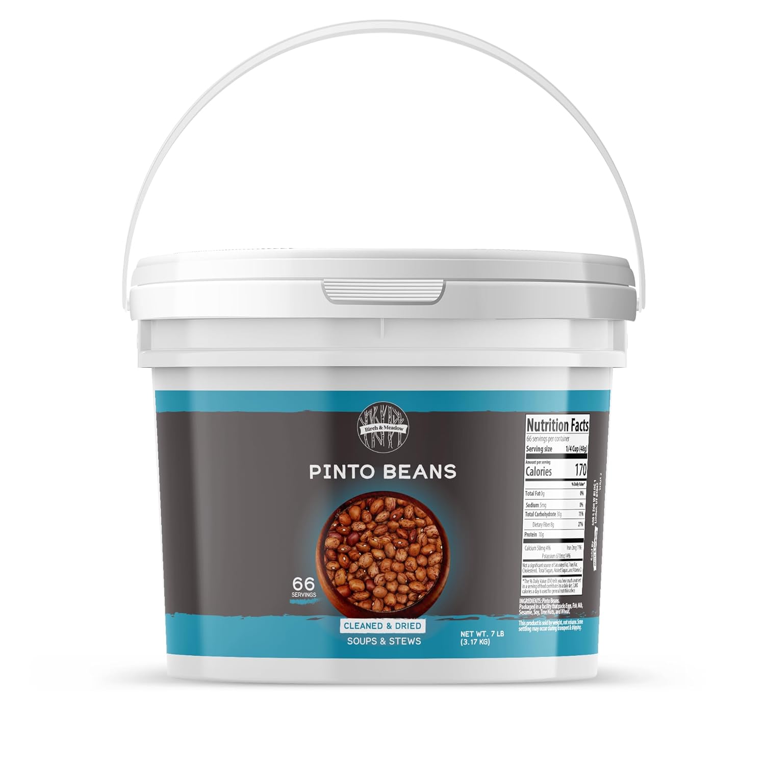 Birch & Meadow Pinto Beans - Non GMO, Cleaned & Dried 1 Gallon