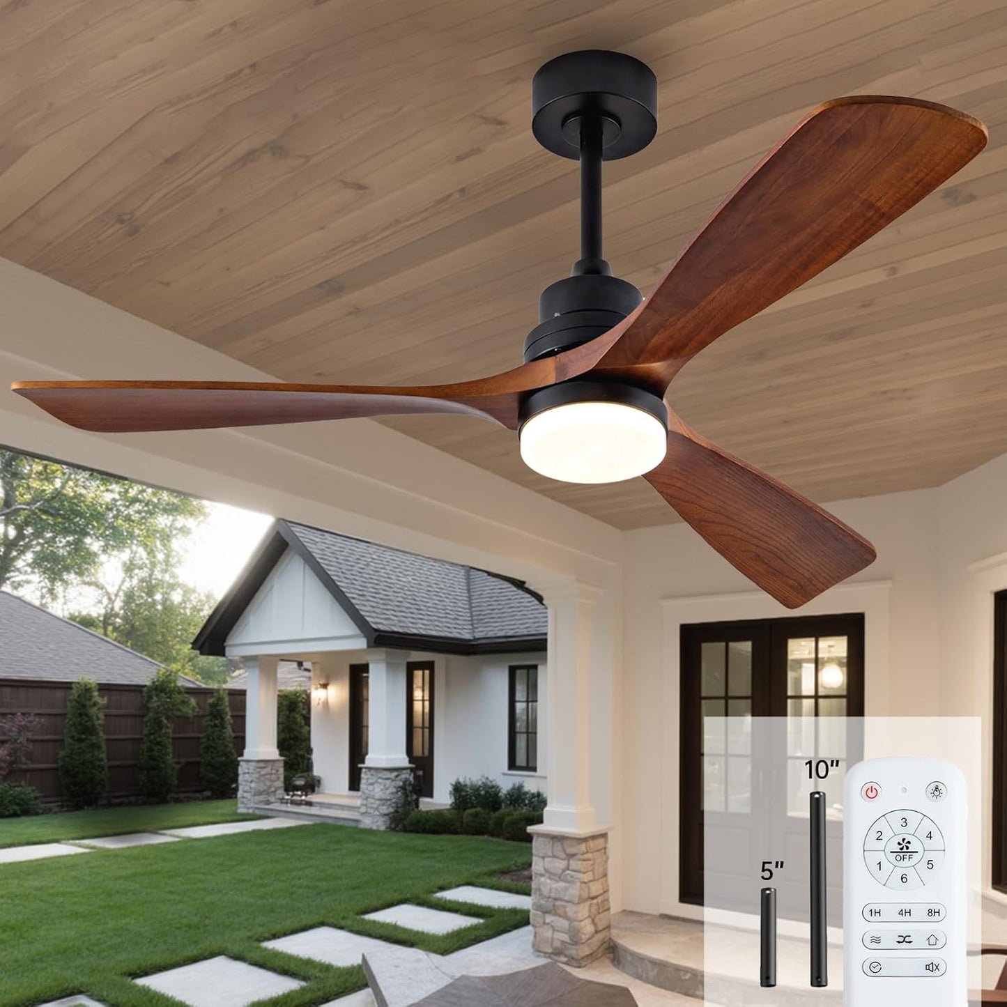 52 Inch Ceiling Fan with Lights and Remote for Modern Homes