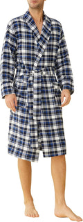 Latuza Men's Cotton Flannel Robe - Comfortable, Warm Lounging
