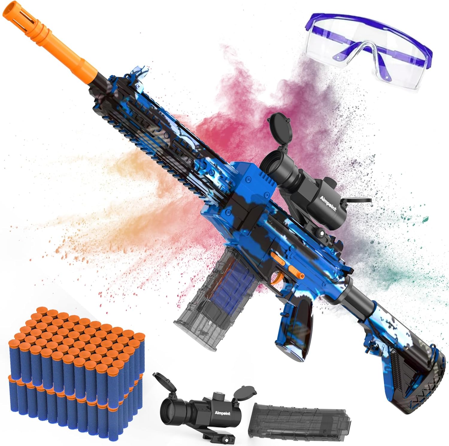 Automatic Toy Foam Blaster with Scope for Kids Outdoor Fun