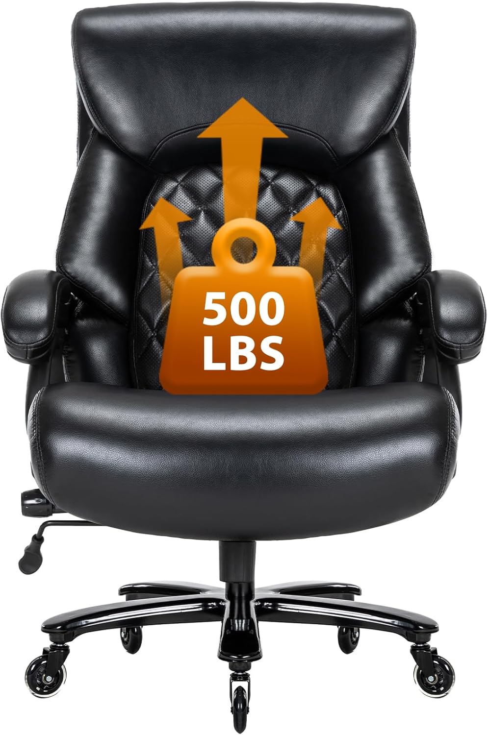 500LBS High Back Executive Chair, Adjustable Lumbar Support