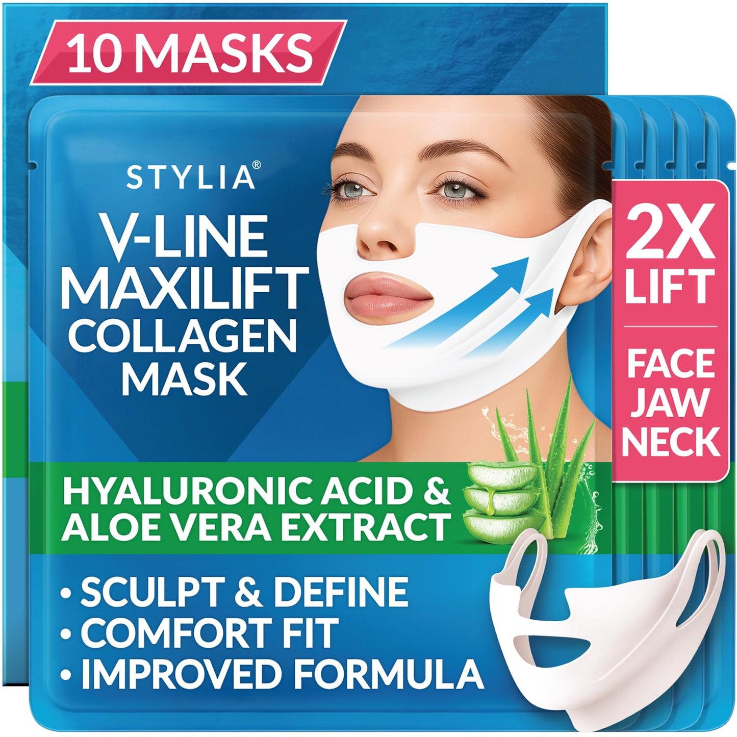 Stylia MaxiLift V-Line Lifting Collagen Face Mask for Jawline