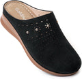 Closed Toe Clogs for Women Slip-On Mules - Comfort with Floral Detail