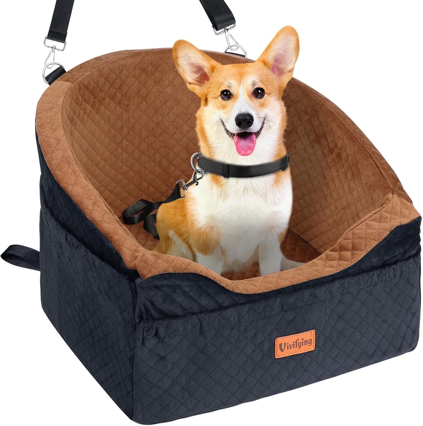 Vivifying Dog Car Seat for Small & Medium Dogs - Safe & Comfortable