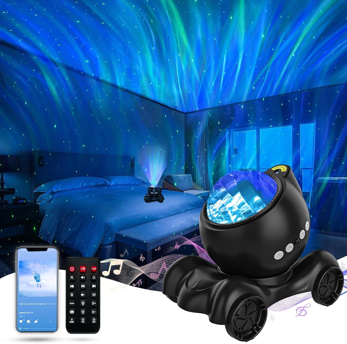 ENOKIK Aurora Star Projector with Bluetooth Speaker
