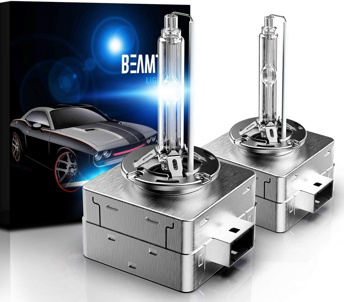 BEAMTECH D3S HID Headlight Bulbs for High Low Beam Replacement