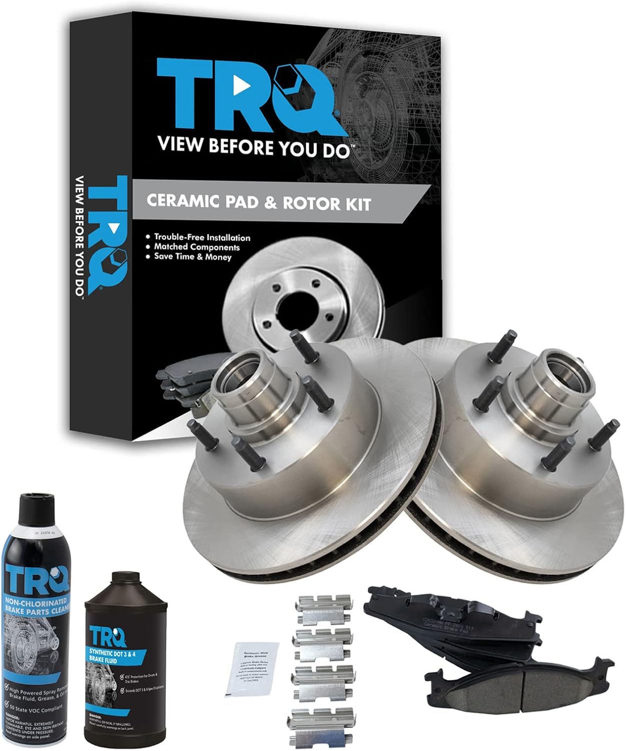 TRQ Front Brake Pad & Rotor Kit for 1994-2001 Ford E-150