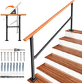 Outdoor Handrails for Exterior Steps - Durable Wood-Grain Steel
