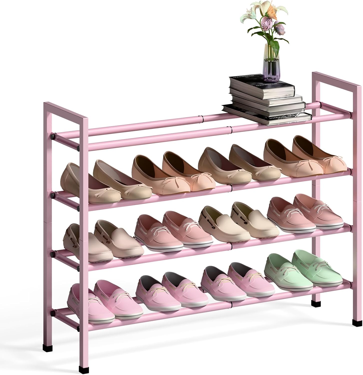 Expandable Shoe Rack for Closet - 4-Tier Adjustable Organizer