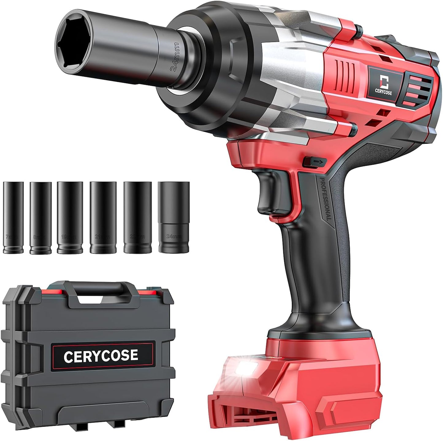 Cordless Impact Wrench 1/2 inch High Torque Heavy Duty Tool