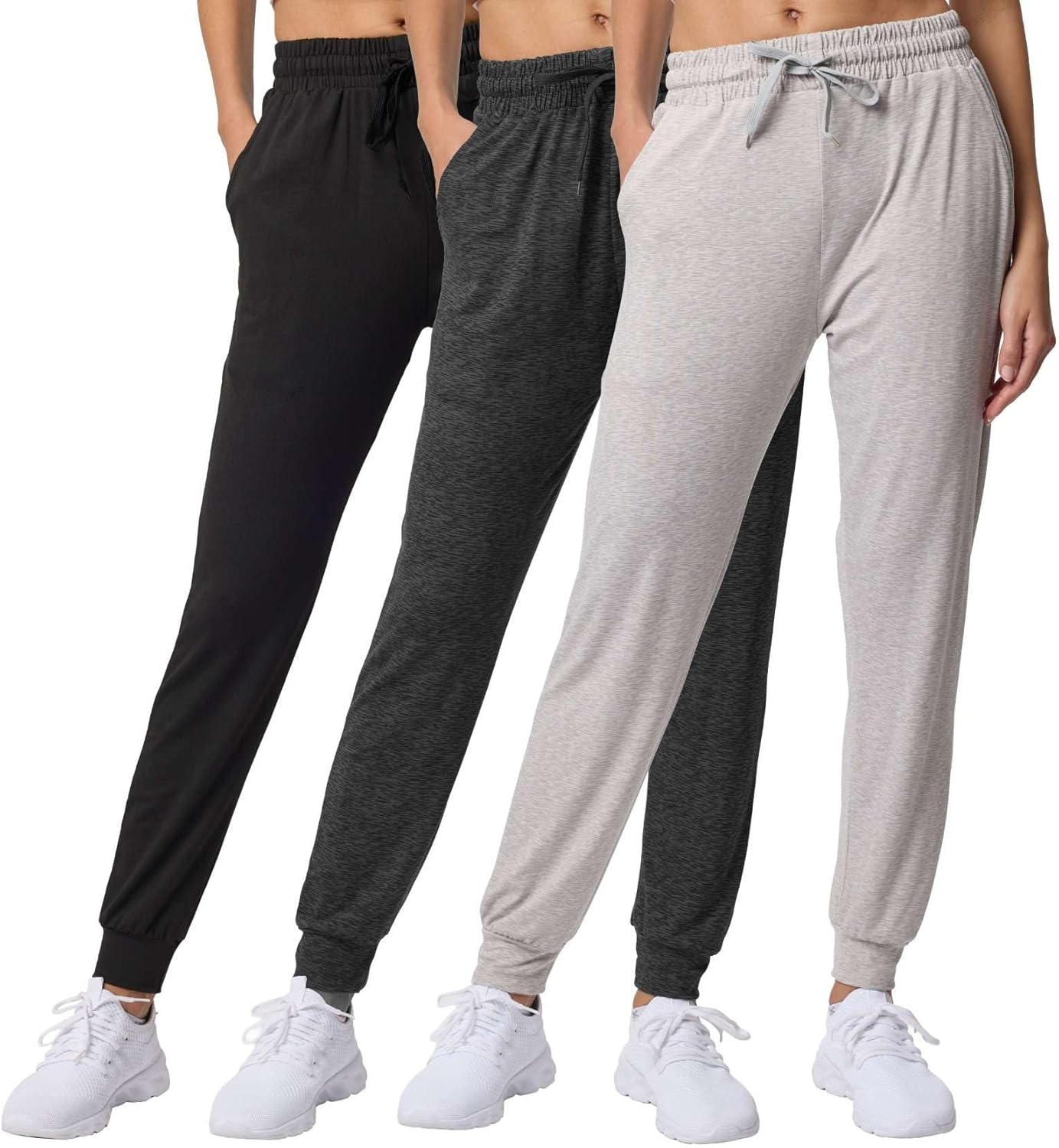 Ultra-Soft Lounge Joggers for Women - 3 Pack with Pockets