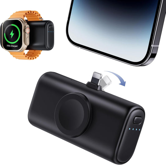 RORRY 5000mAh Fast-Charging Power Bank for iPhone & Apple Watch