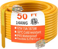 Heavy Duty 50 ft 14/3 Outdoor Extension Cord - Weatherproof Lighted
