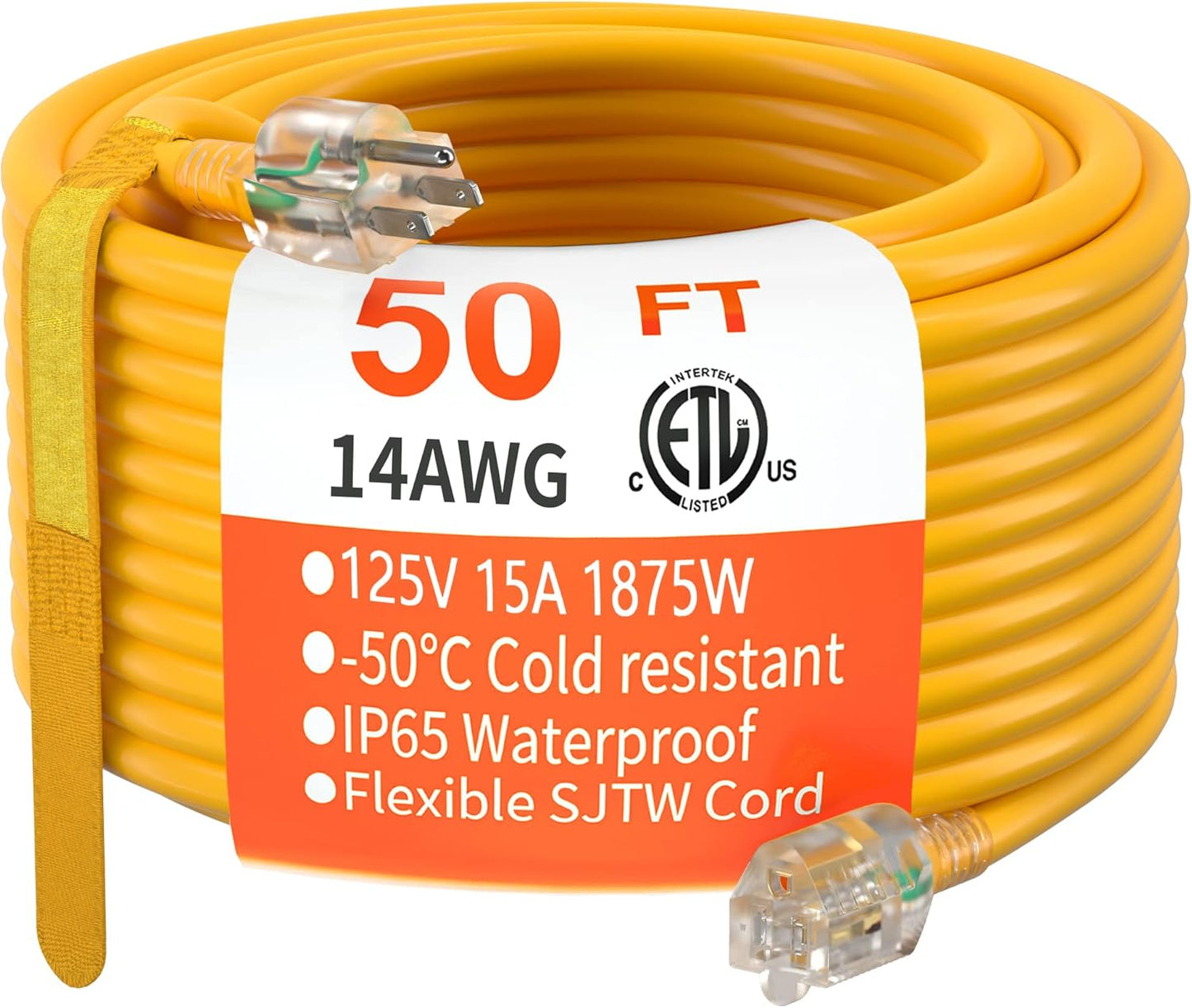 HUANCHAIN 50 ft Heavy Duty Outdoor Extension Cord for All Needs