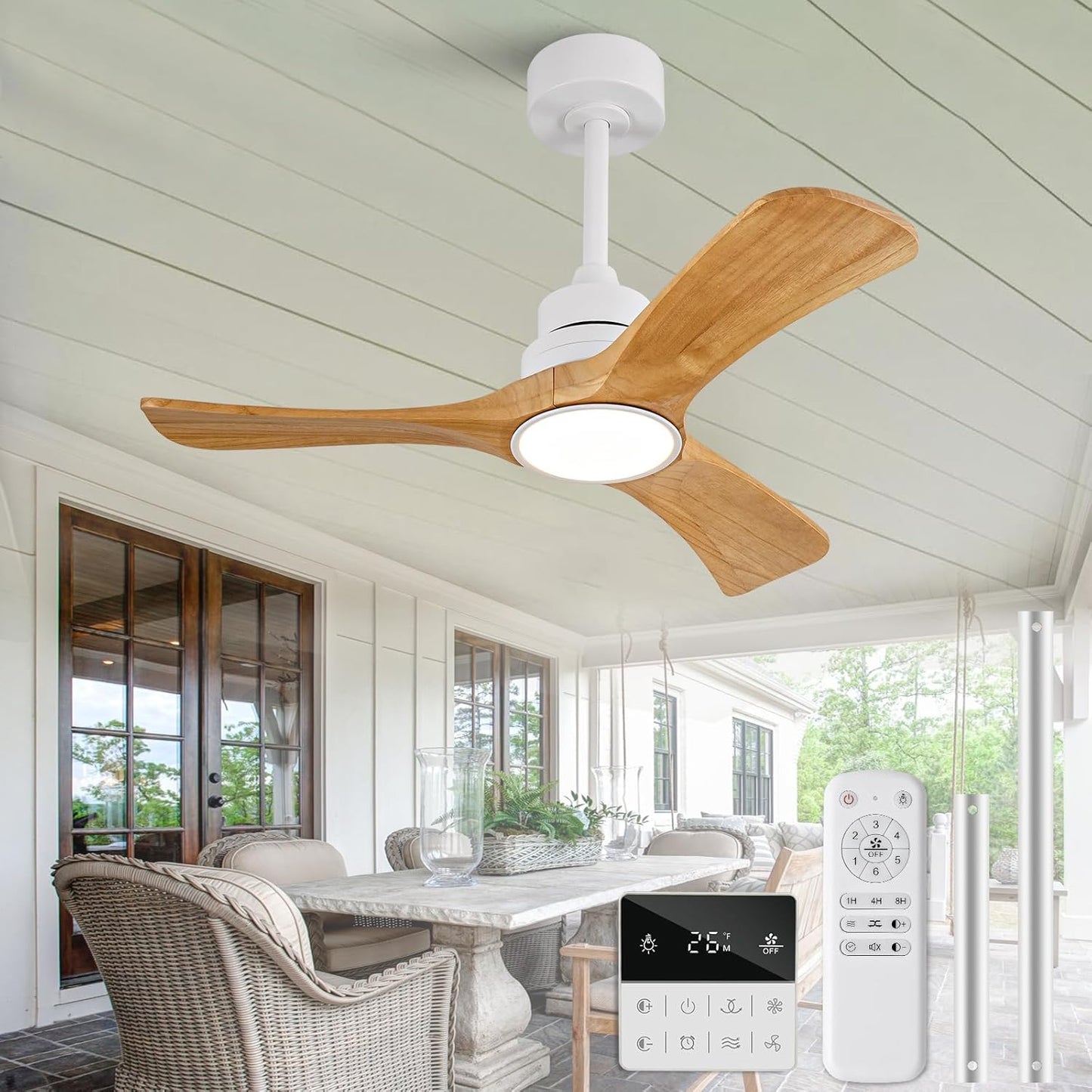 OMYU 36 inch Ceiling Fan with Light and Remote Control