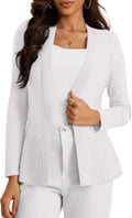 Women's Casual Open Front Rib Knit Draped Cardigan - Soft
