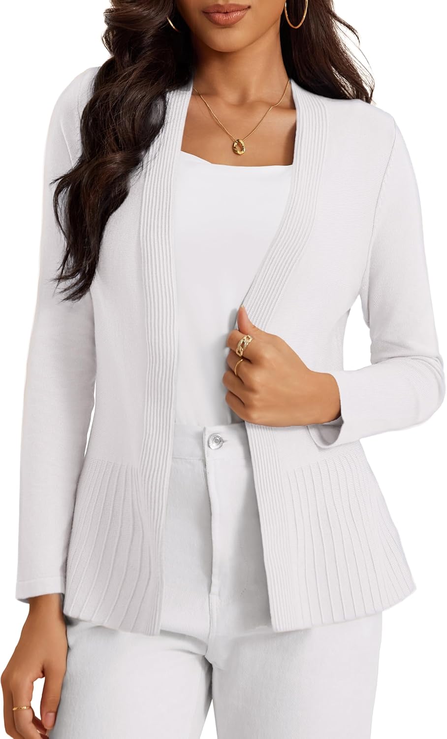 Women's Casual Open Front Sweater Long Sleeve Cardigan